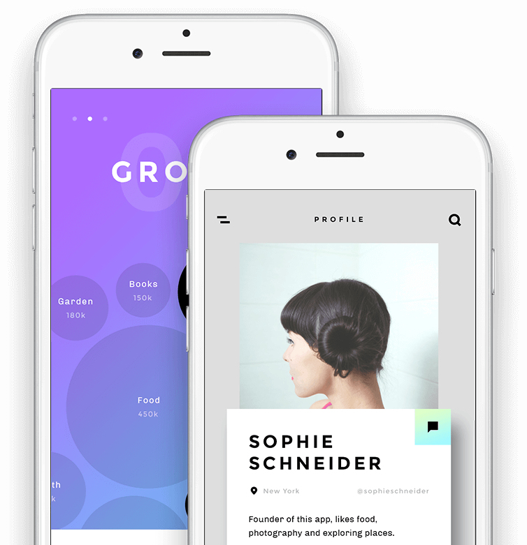 Application mockup developed by XSoft