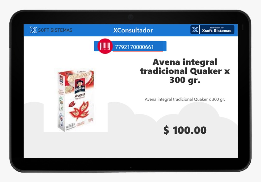 XConsultador installed on a tablet
