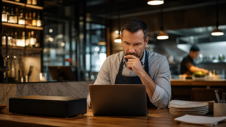 Restaurant manager analyzing dishes, sales and shift performance