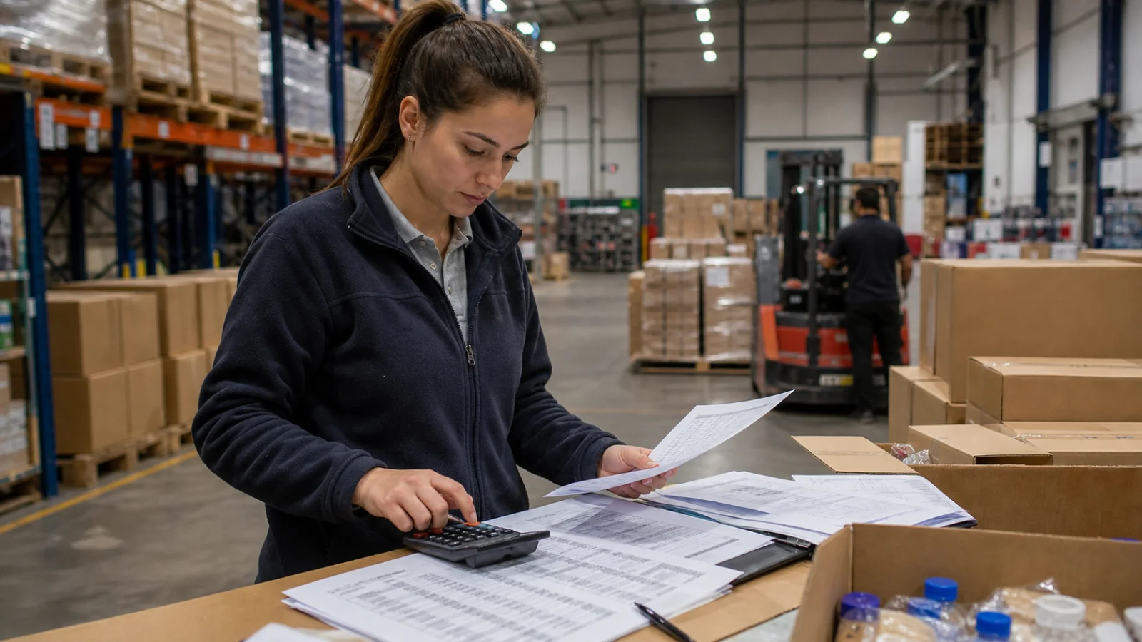 Manager updating wholesale price lists at a distributor