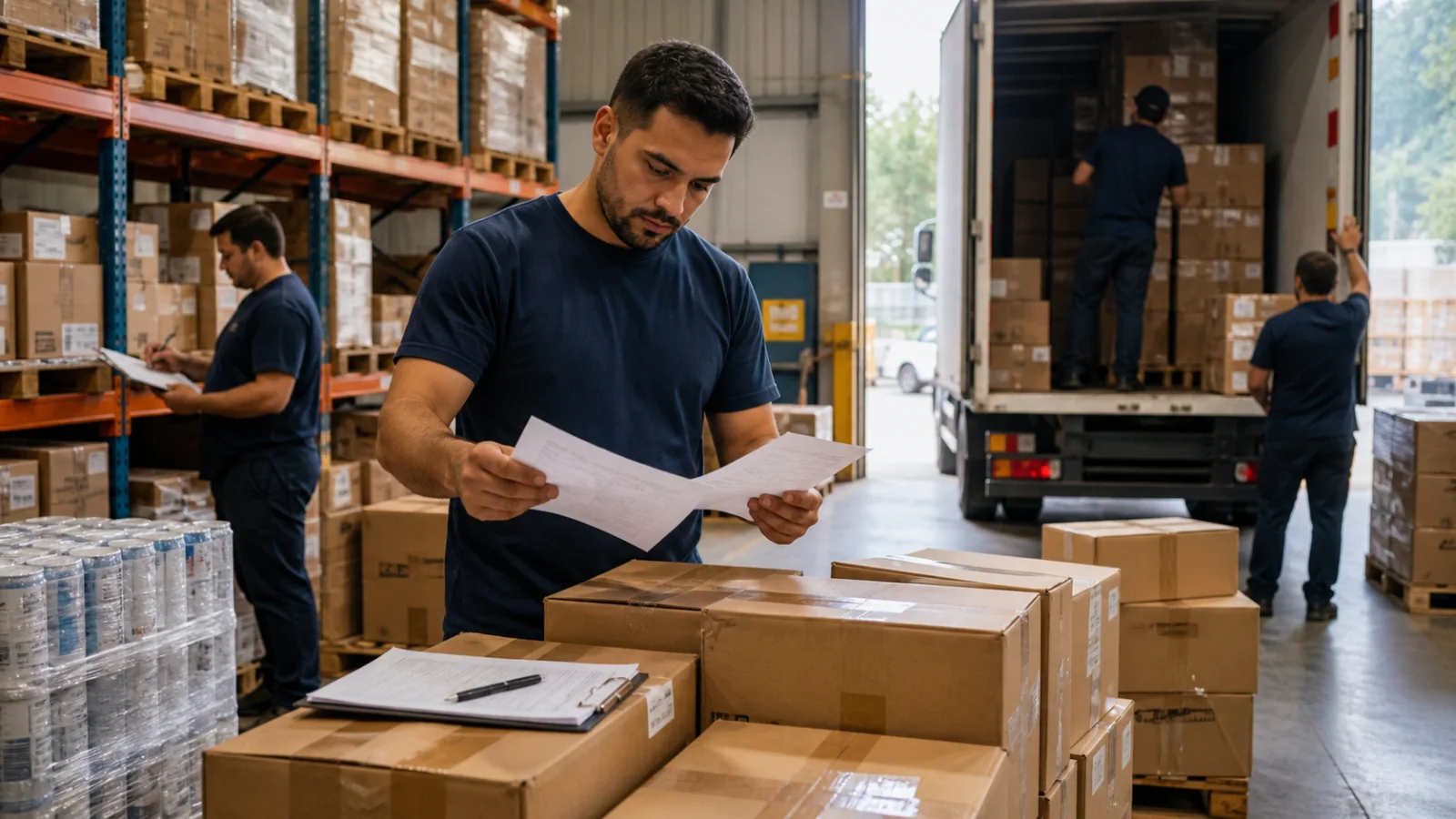 Team matching orders and delivery notes at a distributor
