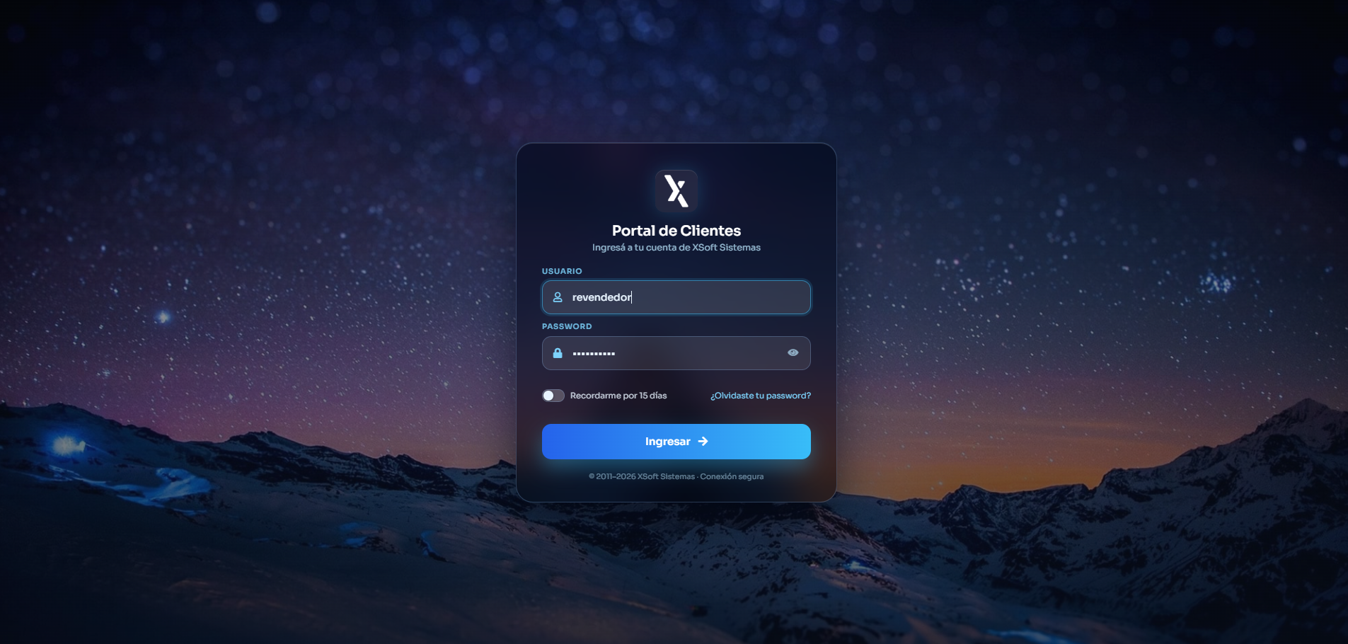 New XSoft Sistemas Customer Portal login